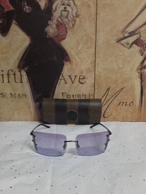 Fendi Retro Rimless Sunglasses with Purple Gradient Lenses